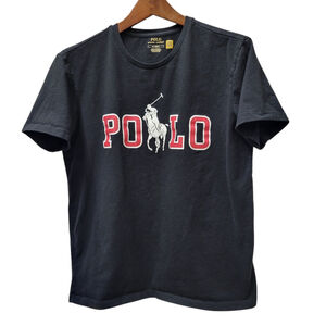 Ralph Lauren Black Tee with Red Logo